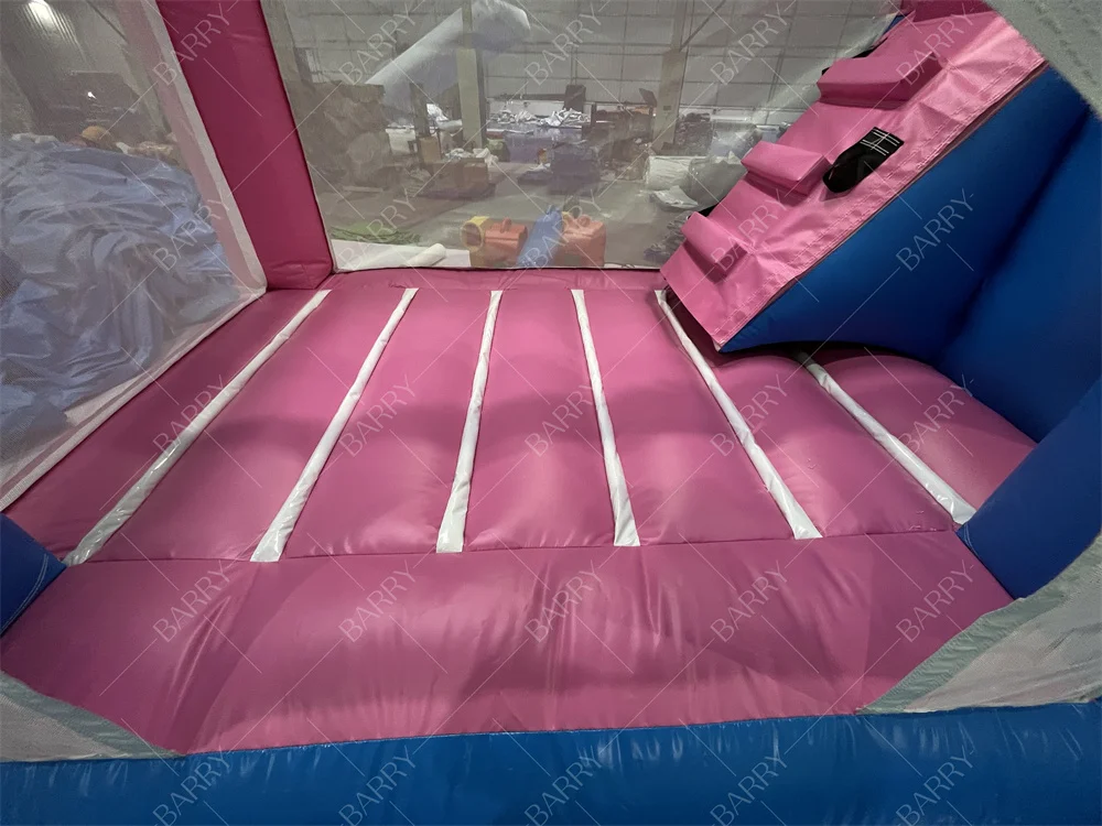 2024 Hot Sale Pink Princess Inflatable Bouncy House With Slide Combo Custom Made Comic Bounce Jump Castle With Air Blower