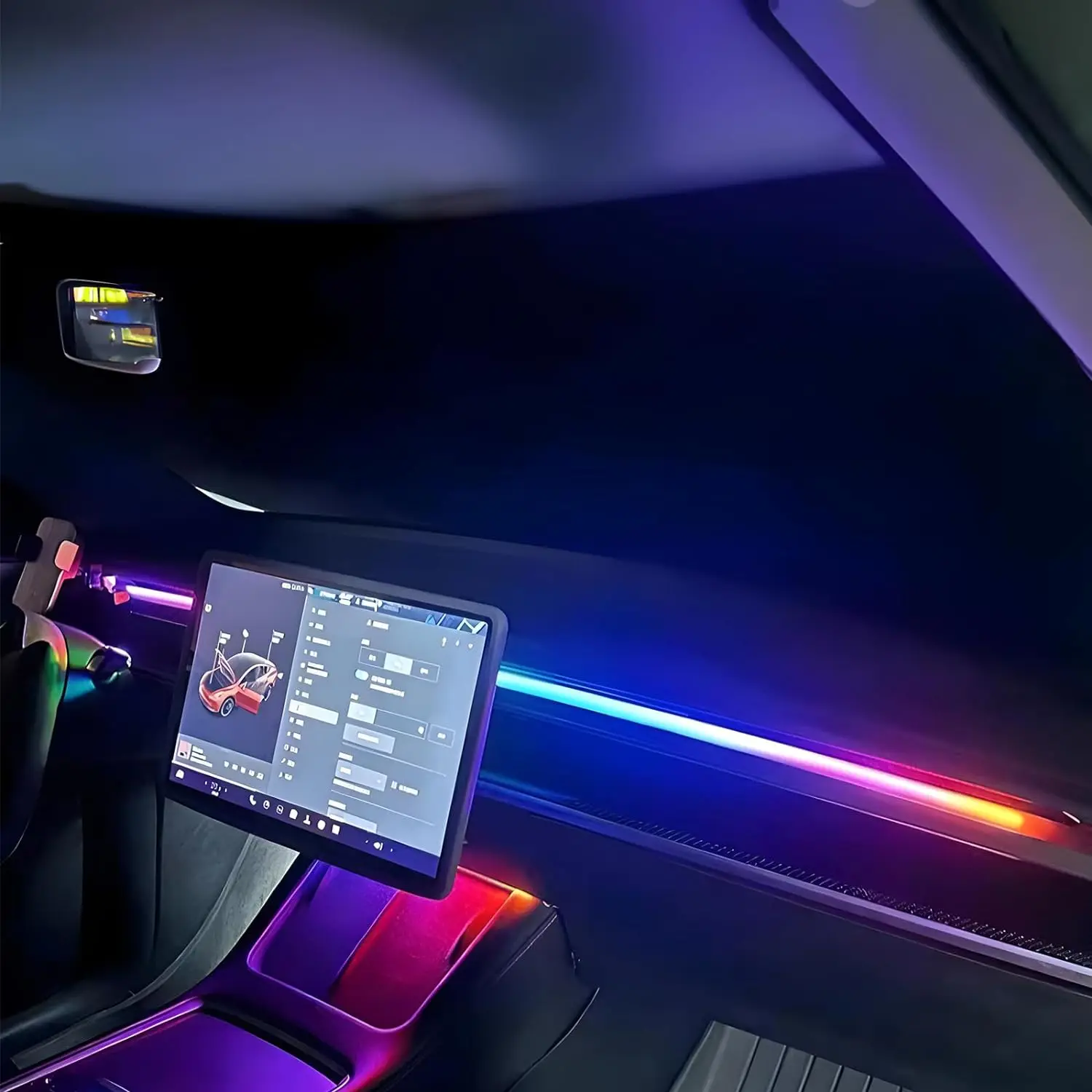 hot selling new design Car Acrylic LED Ambient Light Dream Color Chasing 1.1m Led Atmosphere Interior Decorative Light Strip