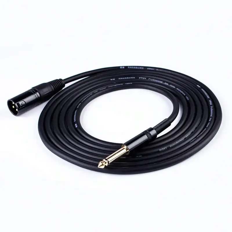 6.35  to XLR Male Plug Microphone Audio Cable with PVC Leather Cover Gold Plated Connectors Ideal for Studio Microphone Use