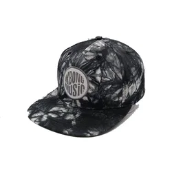 Custom Tie Dyed Snapback Hat Applique Embroidered Woven Patch Snapback Cap