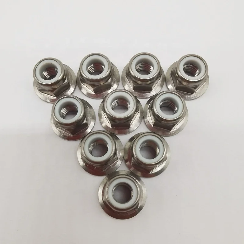 Titanium Nuts Fasteners Flange Nylon Lock Nuts For Motorcycle Bike Car