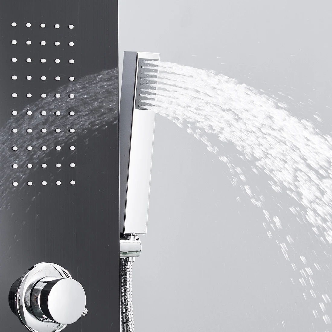 Stainless Steel Multifunction Temperature Waterfall Rain Bathroom Shower Panel