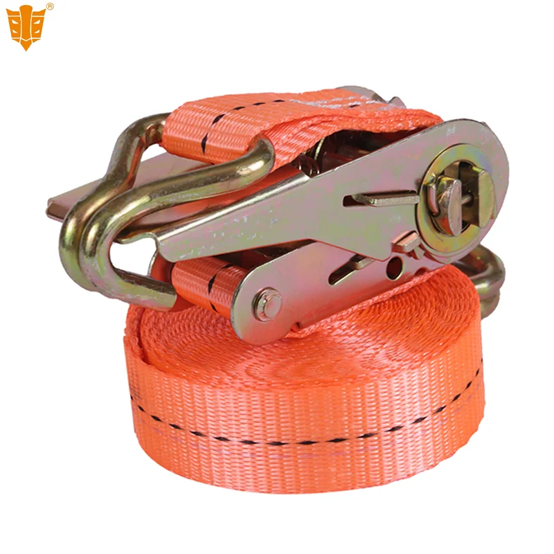 Manufacturers Direct Wholesale 1.5-inch 38mm 3000lbs Ratchet Tie Down Ratchet Strap with Double J Hook for Cargo Lashing