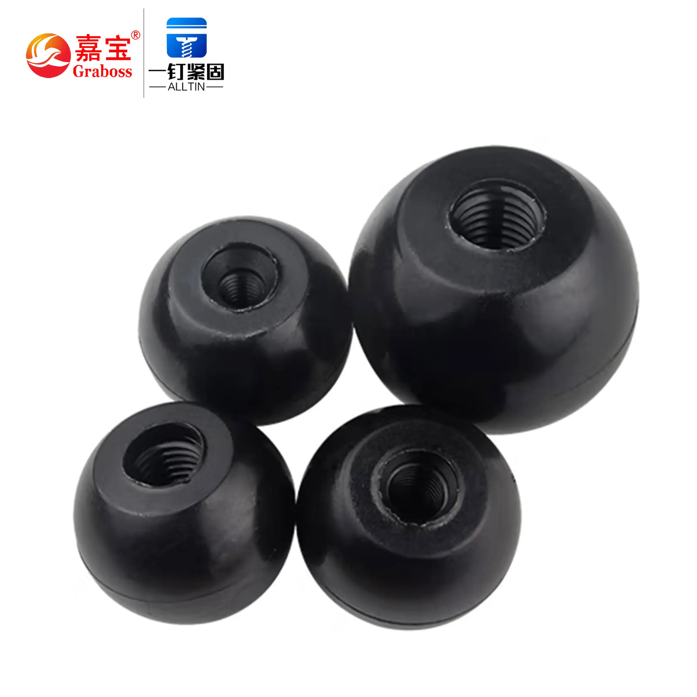 High quality revolving plastic bakelite ball knob furniture handle nut M6-M12 machine pulls and turns the nut by hand