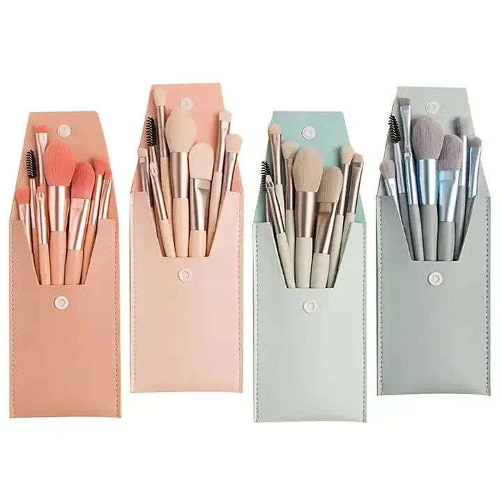 FEIYAN Factory Cheap Price Custom Logo Best 8 Pcs Mini Travel Portable Soft Makeup Brushes Set