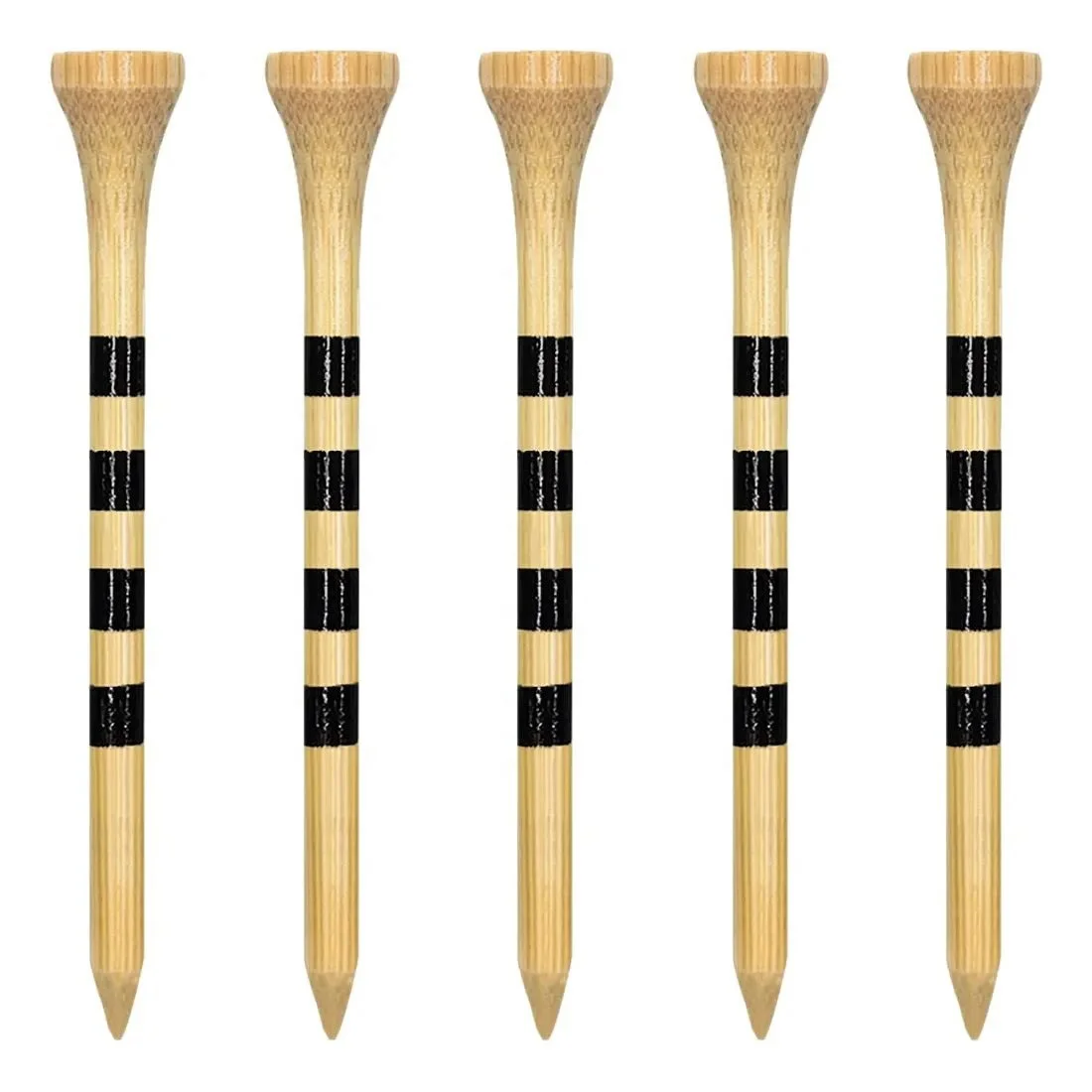 Branded Custom Premium Natural Durable Recycled Bamboo Wooden Driver 70MM/ 2 3/4 Packaged Golf Tees