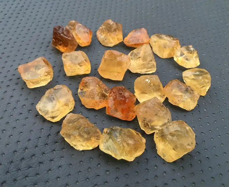 5 Pieces Natural Citrine Cluster Raw Healing Crystal Stones Top Quality Loose Gemstone Untreated handcut Rough