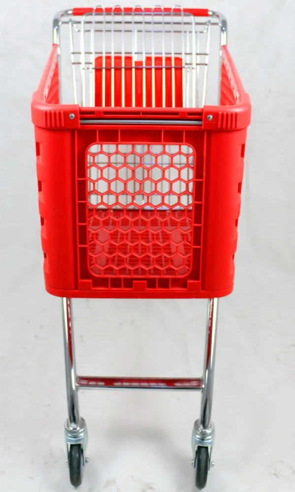 MOQ 50 PCS 100L Europe Style Supermarket Plastic Trolley