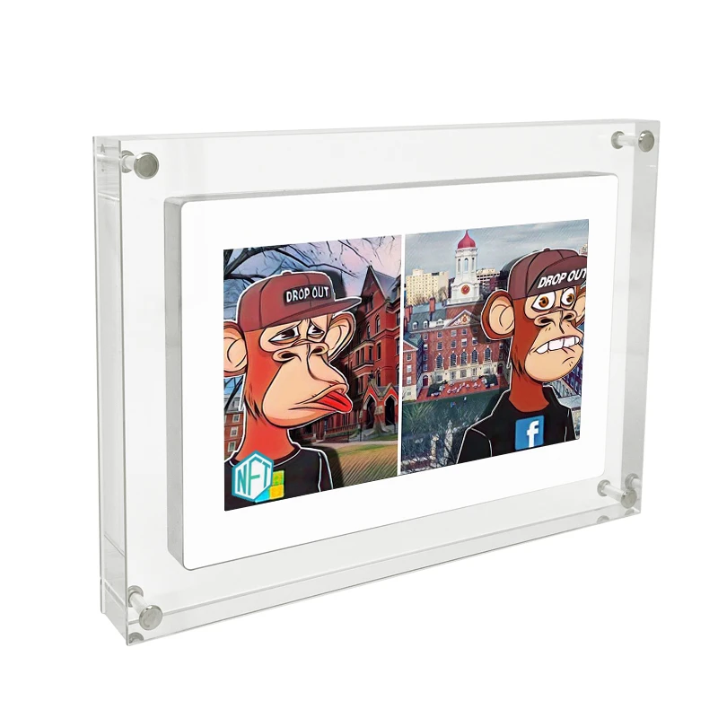 Хороший товар 7 дюймов акриловая цифровая рамка nft художественной фотографией дисплей Встроенный 1 Гб памяти WiFi фоторамка с ионным напылением