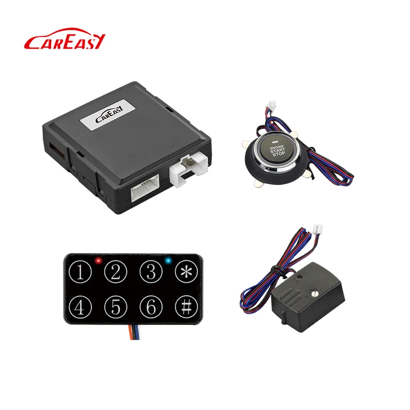 High quality CarEasy push button engine start car alarm system working with original remote control