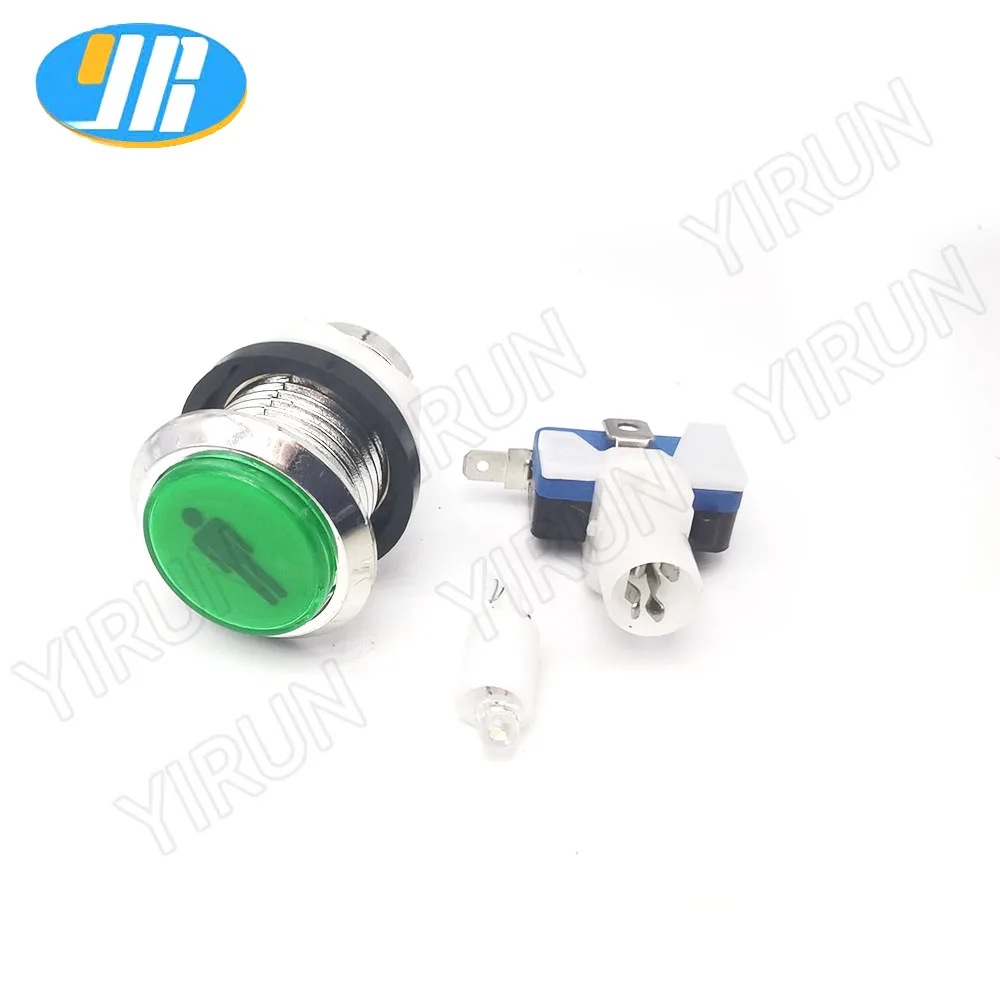Chrome Plating 12V 33mm LED Illuminated Push Buttons With Micro Switch for Arcade Machine Games Mame Jamma Parts