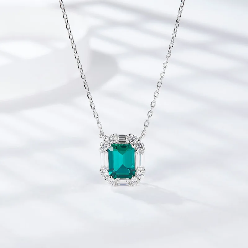 Ruizuan 2 Carat Lab Grown Emerald Pendant Lab Diamond Jewelry Wholesale Lab Made Diamond Jewelry