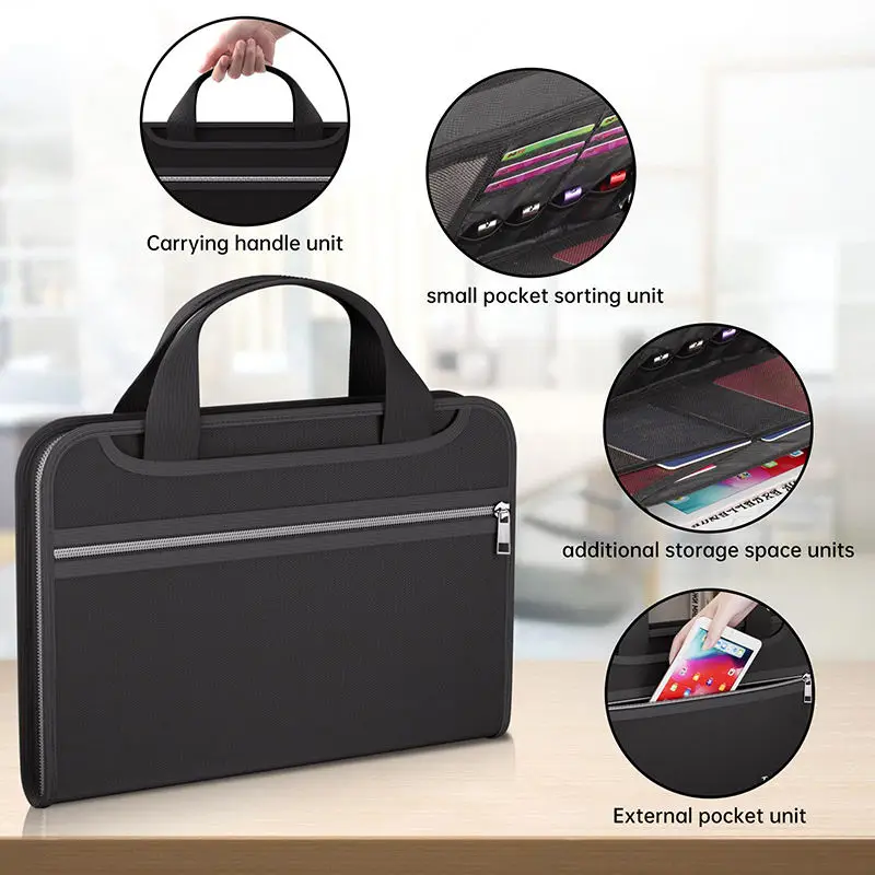 Fireproof Document File Organizer 13 Pocket Expanding File Folder with Multi-Pockets Accordion Paper Folder for Letter A4 Files