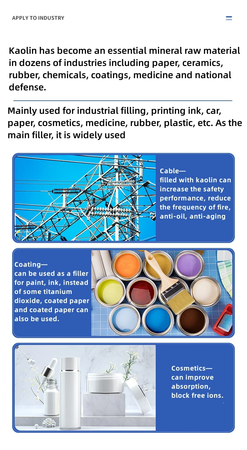 Factory washed kaolin clay white powder price of kaolin per ton