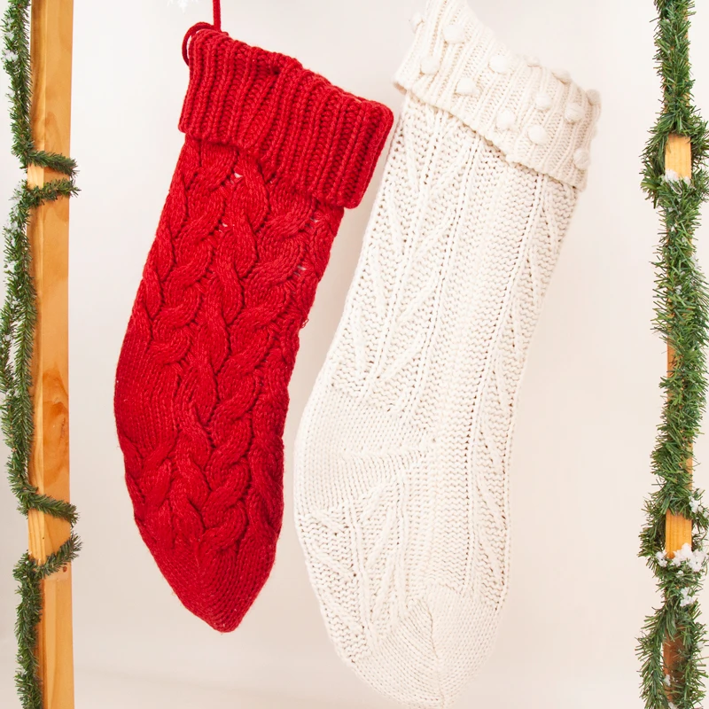 Большой пушистый плотный Снеговик Олень Рождественская елка Декоративный носок для подарка