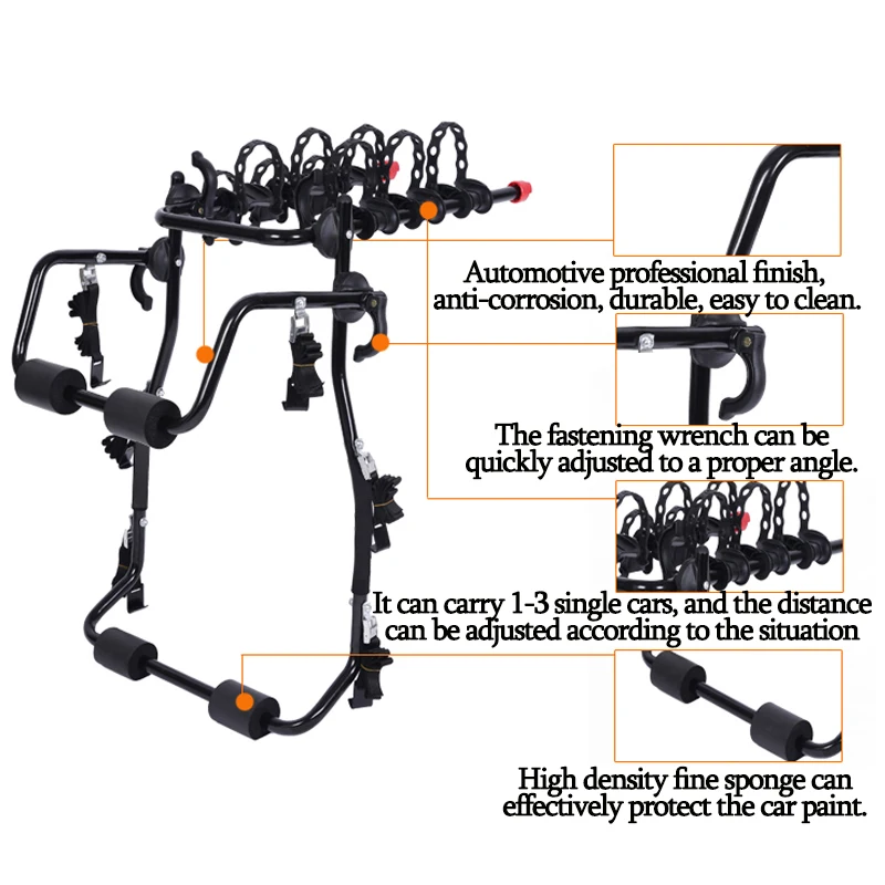 Car mounted bicycle frame, rear rack, refuse to swing the trunk to hang SUV outdoor travel equipment rack