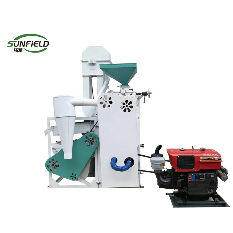 Sunfield 400-500kg/h Mini diesel engine automatic Modern combined rice mill
