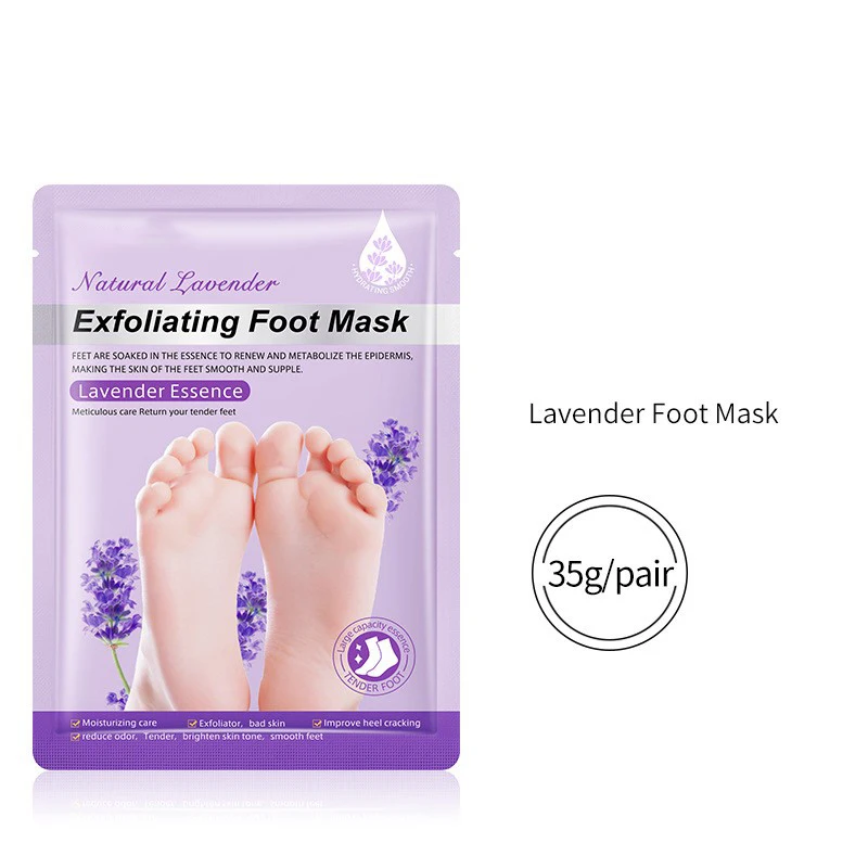 Wholesale Foot Skin Care Feet Sheet Mask Socks Exfoliation Peeling Exfoliating Peel Lavender Foot Mask