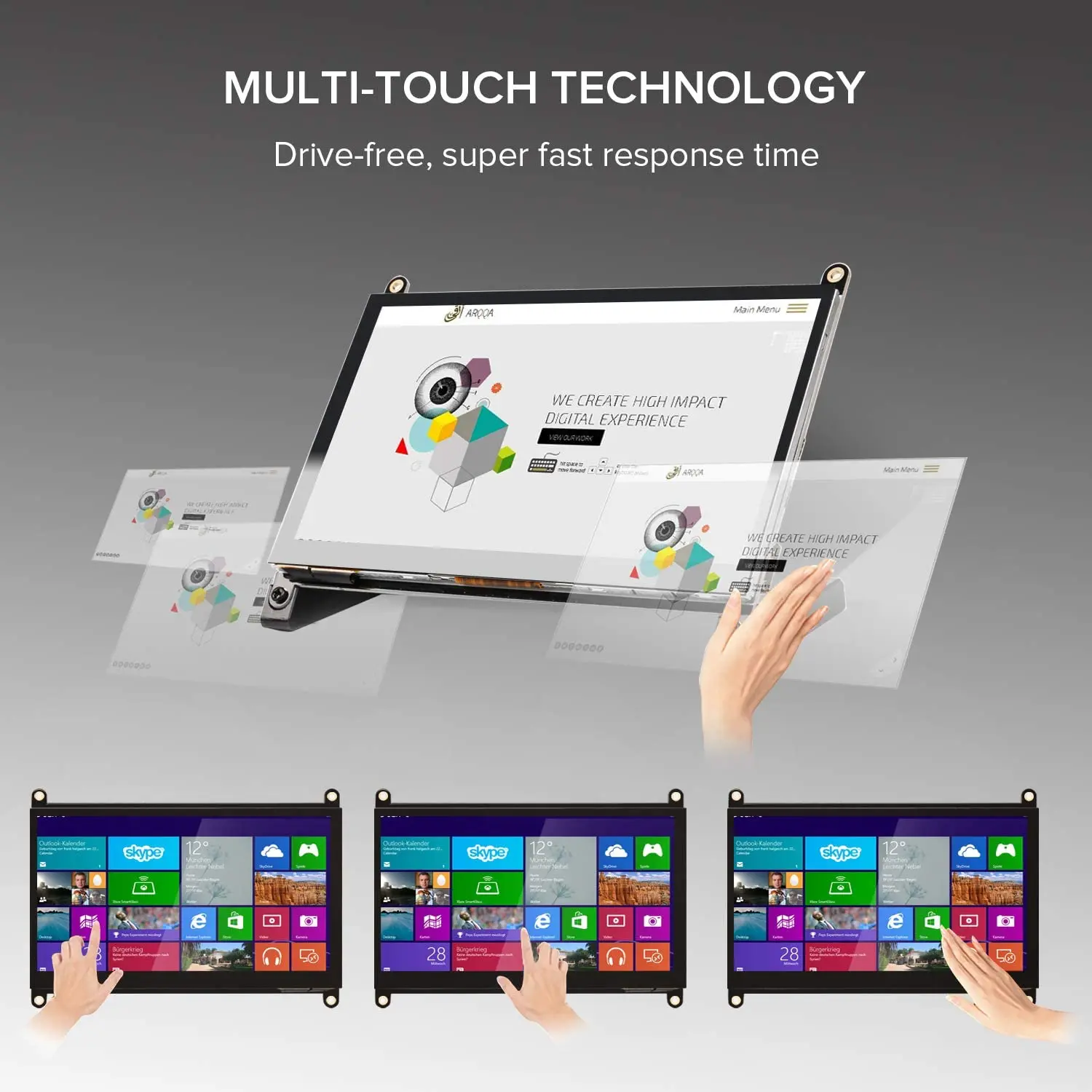 7 Inch Touch Screen LCD Portable Monitor For Raspberry Pi 4/3 /2/0/Xbox/PS4/Windows 7/8/10/Mac