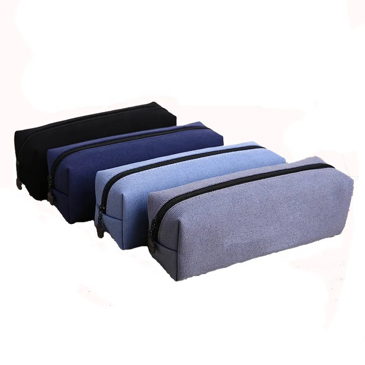 Promotion custom your design Wholesale Blank Canvas Zipper Pencil Bags case