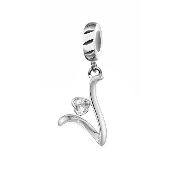 New Design Memorial Gift 925 Sterling Silver A-Z Letter Alphabet Beads Charms For Bracelet Jewelry Making