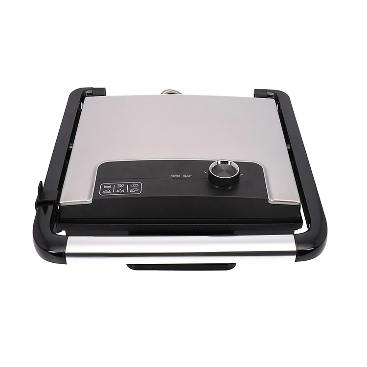 Removable  Oil Tray Panini Machine Electric Contact Grill Flat Plate Grill Panini Sandwich Press Commercial Panini Grill