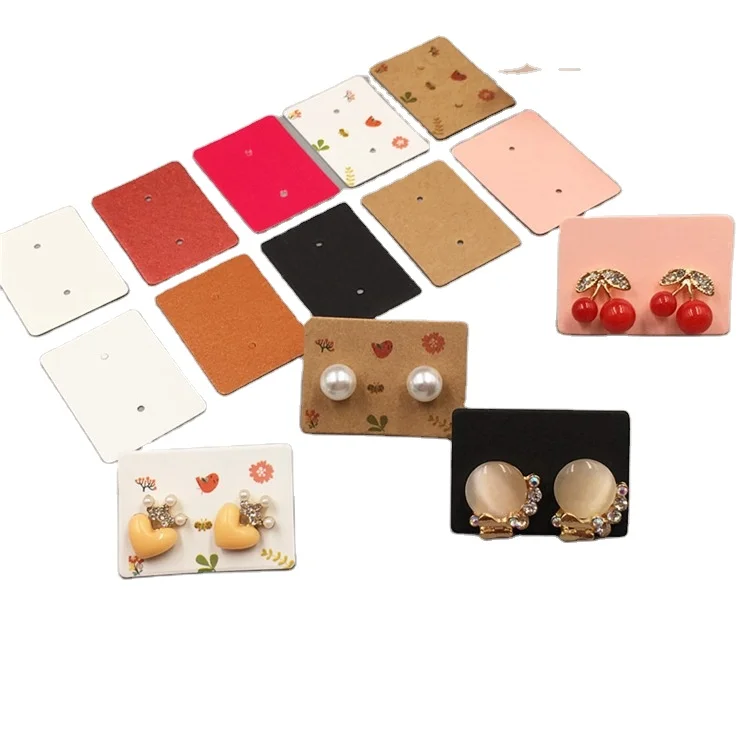 Custom Logo Kraft Paper Jewelry Display Card Custom Printed Necklace Earrings Cards Bracelet Ring Jewelry Packaging Cards