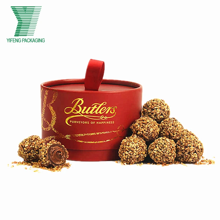 Фабрика в Гуанчжоу, сувениры для свадебной вечеринки на День святого Валентина, коробка с красными круглыми конфетами и шоколадными трюфелями с подносками и украшением в виде банта