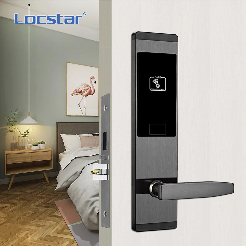 Locstar Security Waterproof Low voltage alarm Locks Key Card Rfid Locking SAAS System Hotel Door Lock