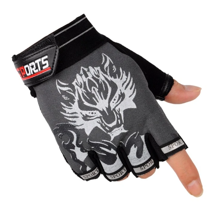 High Quality Unisex Non-slip Summer Half Finger Gloves Cycling Sun Protection Printed Labor Protection Half Gloves