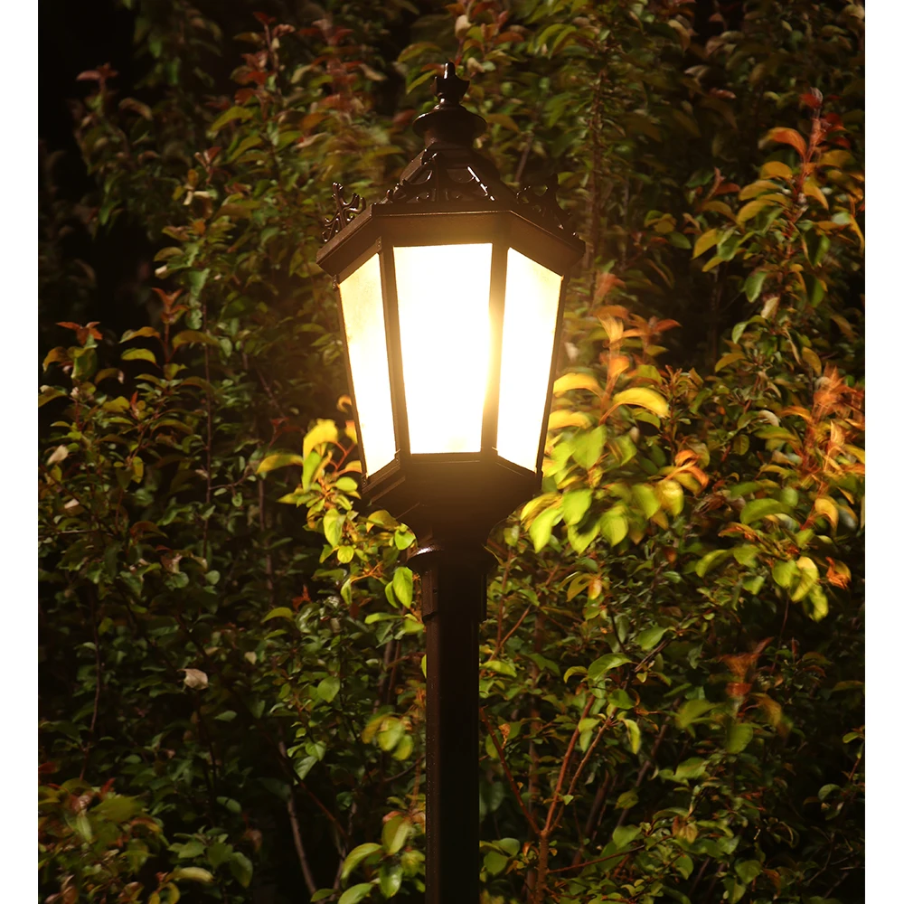 Outdoor Classic Decorative Antique Cast Aluminum Street Lamp Post Led Garden Pole Light For Landscape Lighting