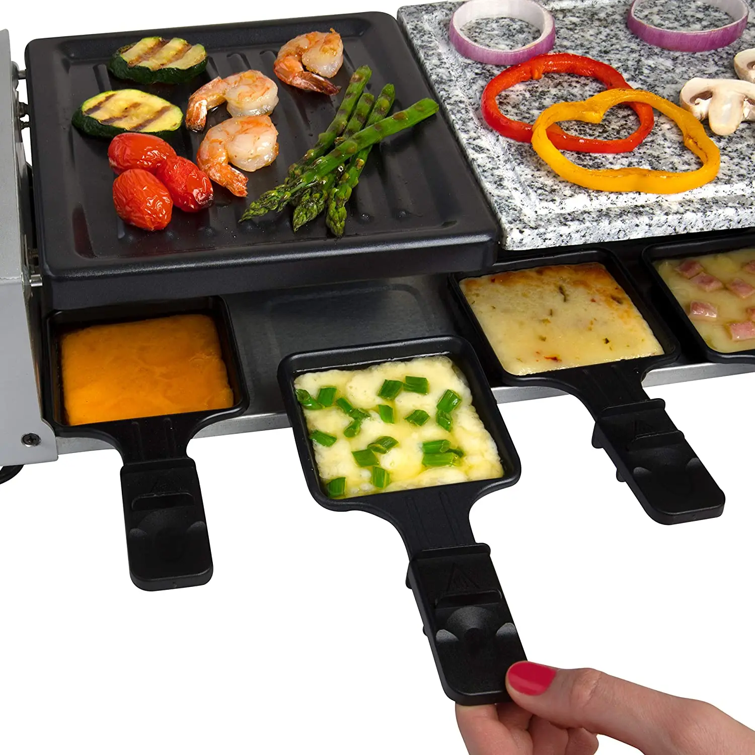 Настольный гриль Raclette антипригарная тарелка для гриля и кухонный камень роскошная электрическая настольная плита на 8