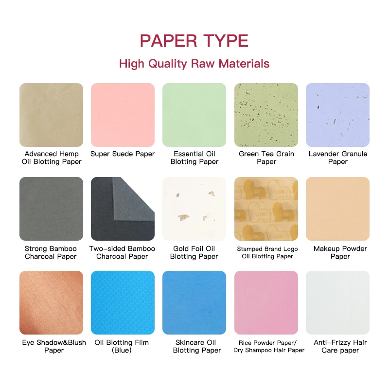 Custom logo oil blotting paper with green tea fragrance particle natural oil asborbing sheets
