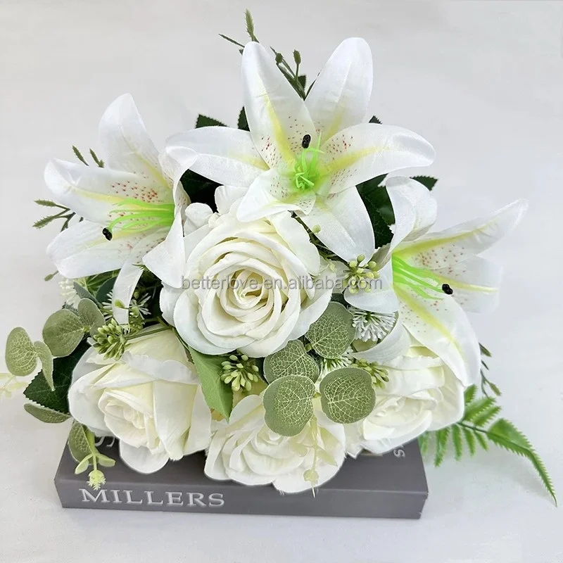 leaves plastic flowers artificial plants artificial flower machine flower artificial rose bouquet flores artificiales