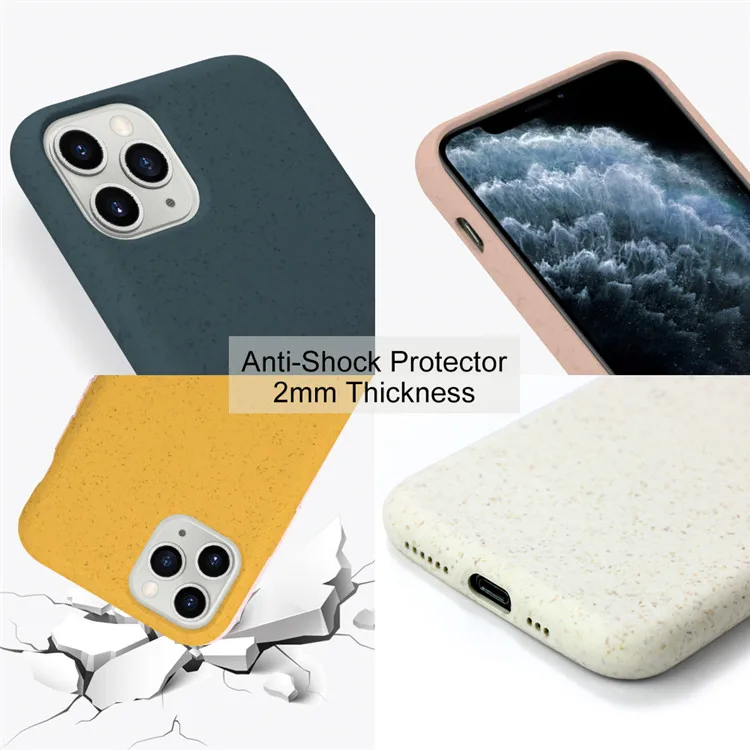 hot selling eco-friendly soft tpu wheat degradable biodegradable cell phone case for iphone 14 13 12 11 pro max phone case