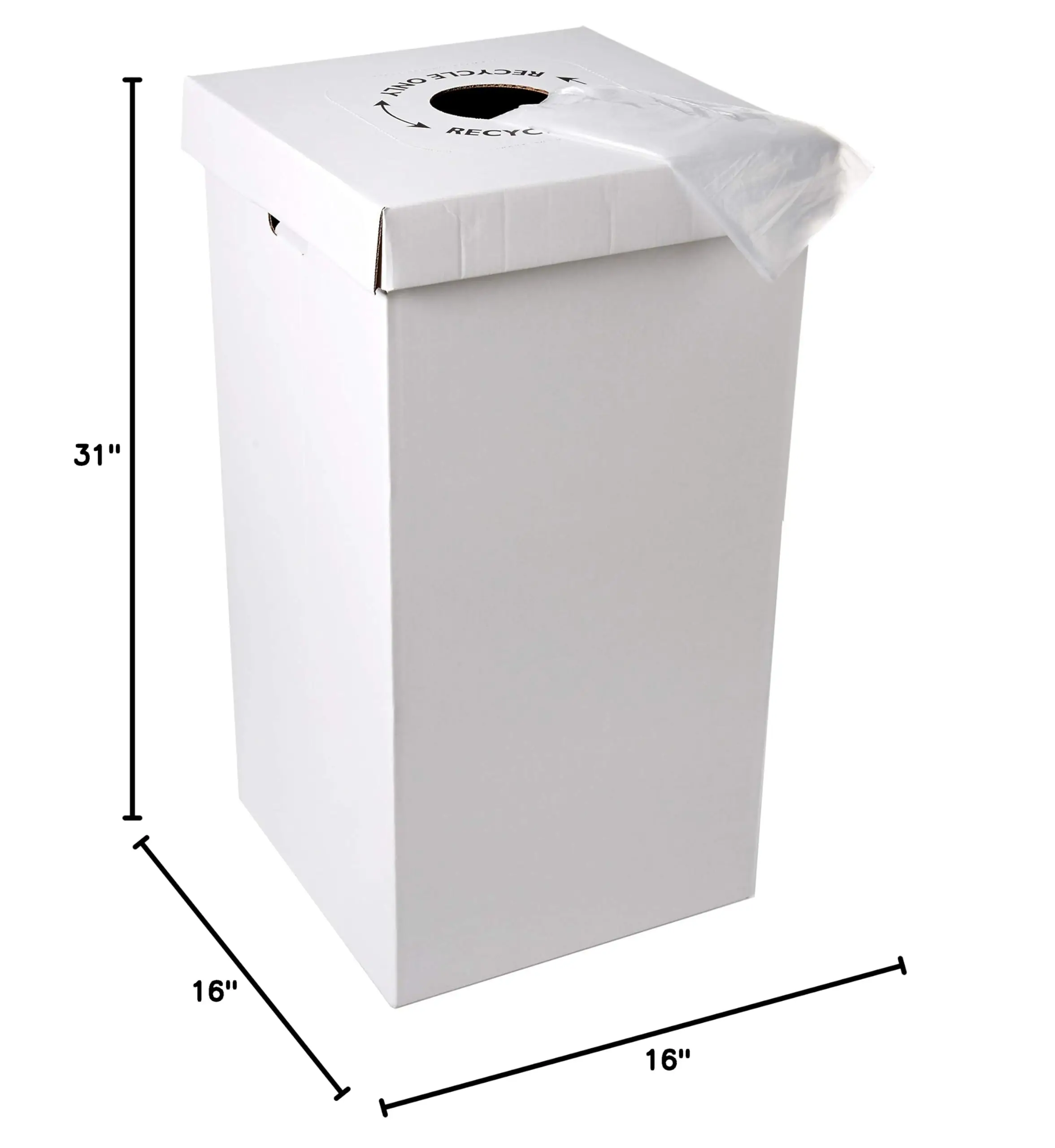Recycled Cardboard Trash Bin Can Carton Box Eco Friendly Kraft Paper Corrugated Paper Trash Can With Lid