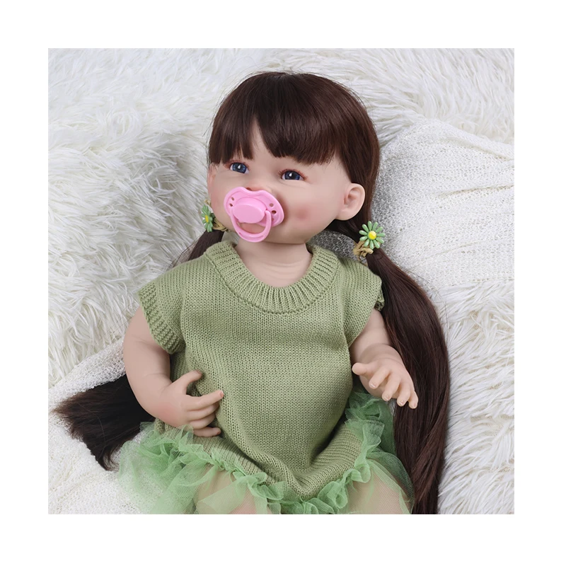 Vinyl Lifelike Pacifier Clothes Kits Simulation Realistic Adjustable Rotatable Silicone Newborn Baby Reborn Dolls