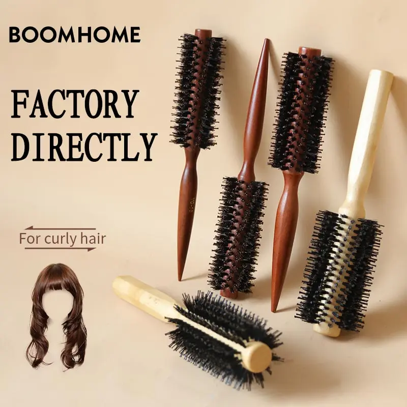 boar bristle hair brushes Wooden Hairbrushes 6PCS Paddle Hairbrush set for Thick Thin Straight Curly