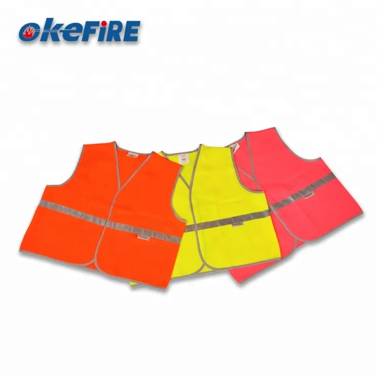Okefire High Quality Yellow Printing Mesh Kid Reflective Working Safety Vest