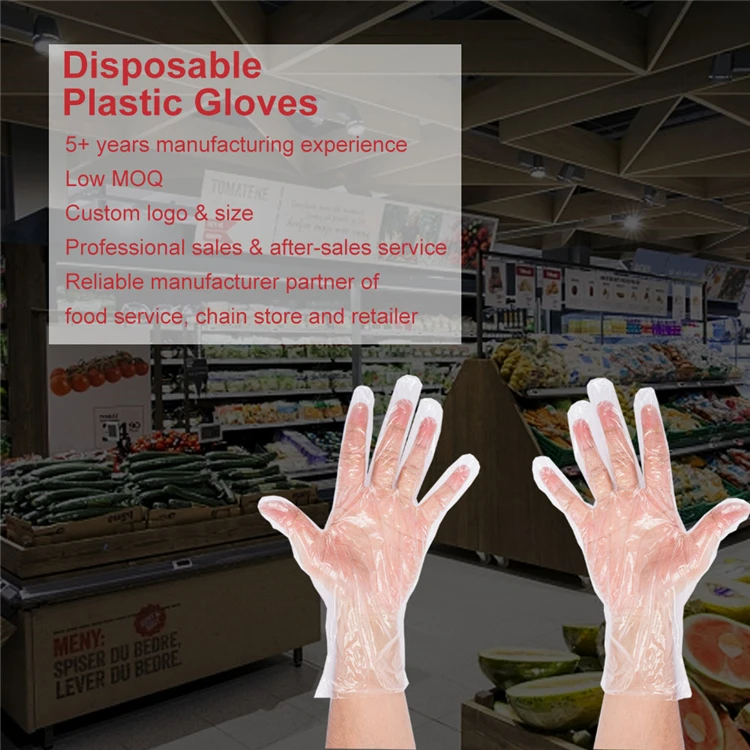 Latest Examination One Time Use Single Disposable Sanitary Plastic Gloves