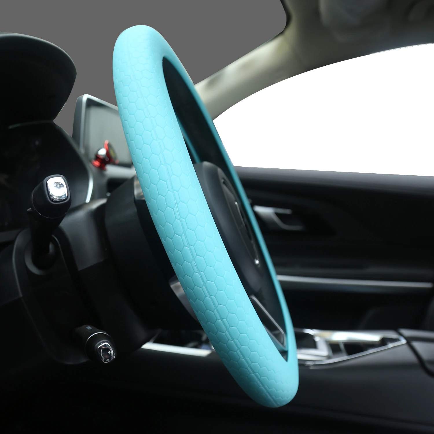 Honeycomb Pattern Cheap Colorful Pink Purple Blue Black Plastic Rubber Resin Silicone Steering Wheel Covers