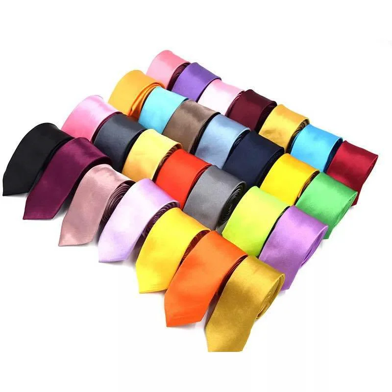 HZO-19025 Solid Satin Tie Pure Color Necktie Men Ties-5 CM