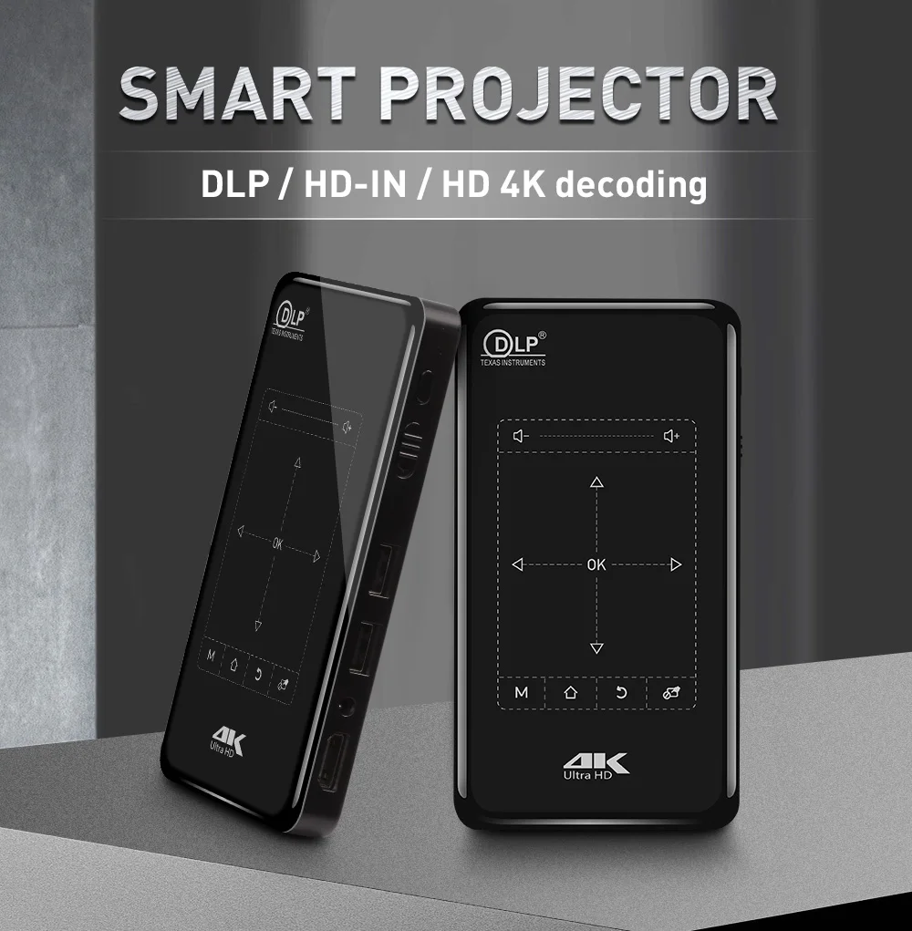 Высококачественный Интеллектуальный мини-проектор full HD, оптовая продажа, карманные дорожные беспроводные переносные проекторы dlp bt android