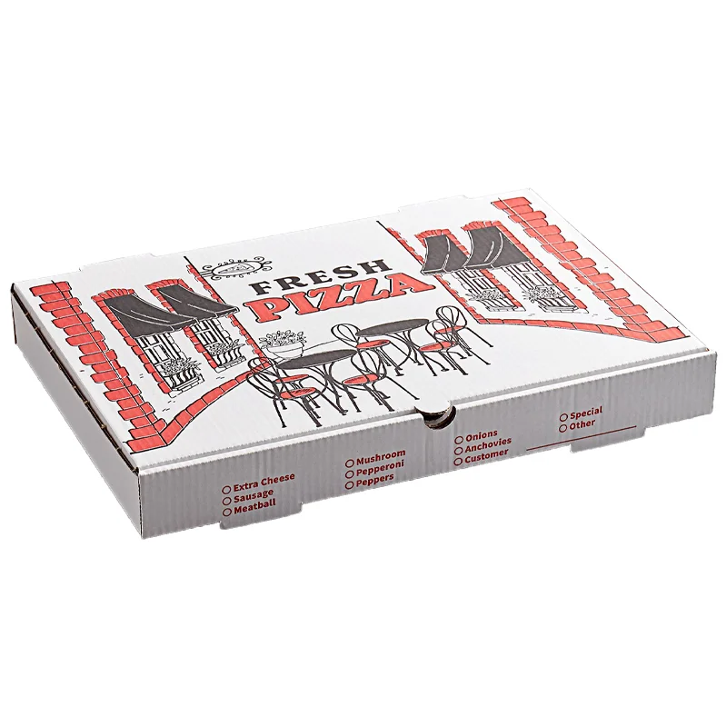 Пользовательские печатные картонные термостойкие многоразовые Cajas De Pizza Con логотип влагостойкие оптовые пользовательские коробки для пиццы с логотипом