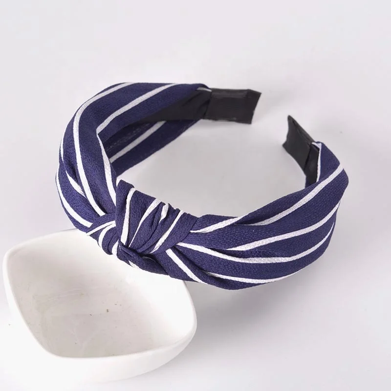 New arrival hot selling factory supply wholesale Non Slip Fabric Headbands Knotted fabric covered alice band