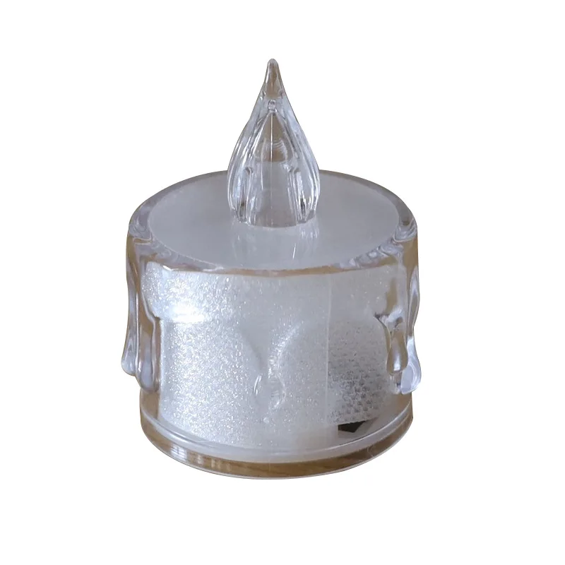 LED Electronic Candle Transparent Shell Tea Wax Smokeless Night Light PVC Tearing Simulated Candle Tea Wax