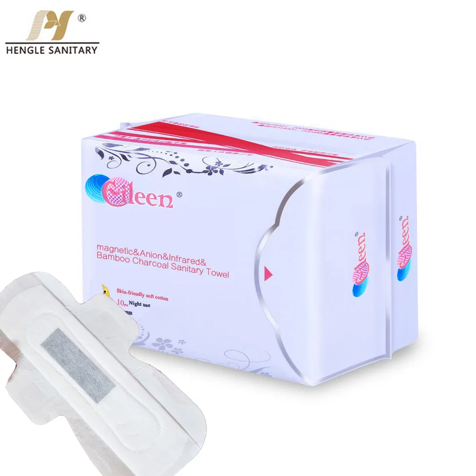 Hot sale disposable Eco friendly Black anion sanitary tampons organic cotton sanitary napkin wholesale