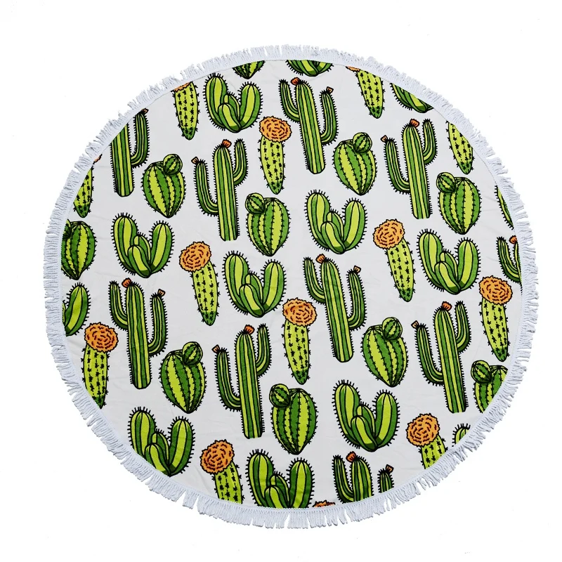 Wholesale Custom Made Printed Large Quick Dry Micro Fiber Outdoors Round Towels for Beach