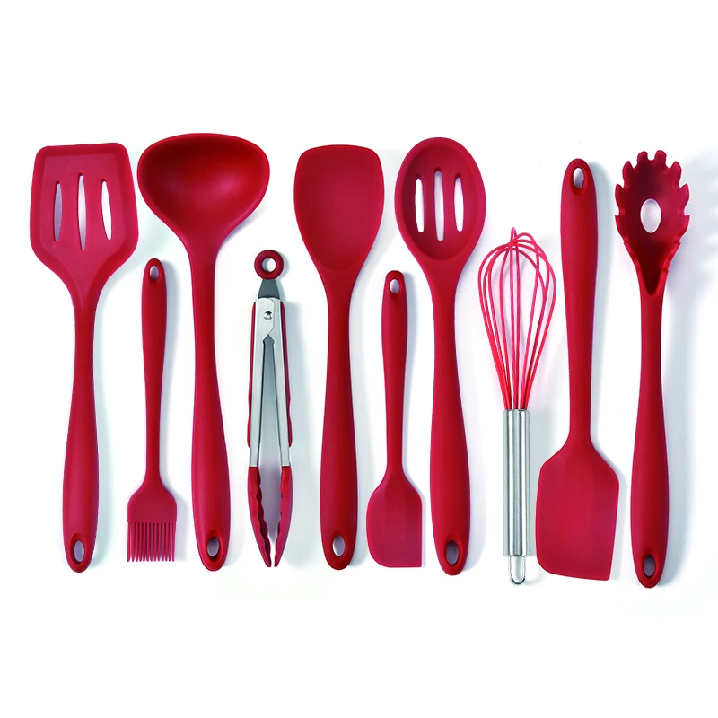 Stainless Steel Nylon Baking Cooking Tools With Spatula 10pcs Silicone Kitchen Utensils Set