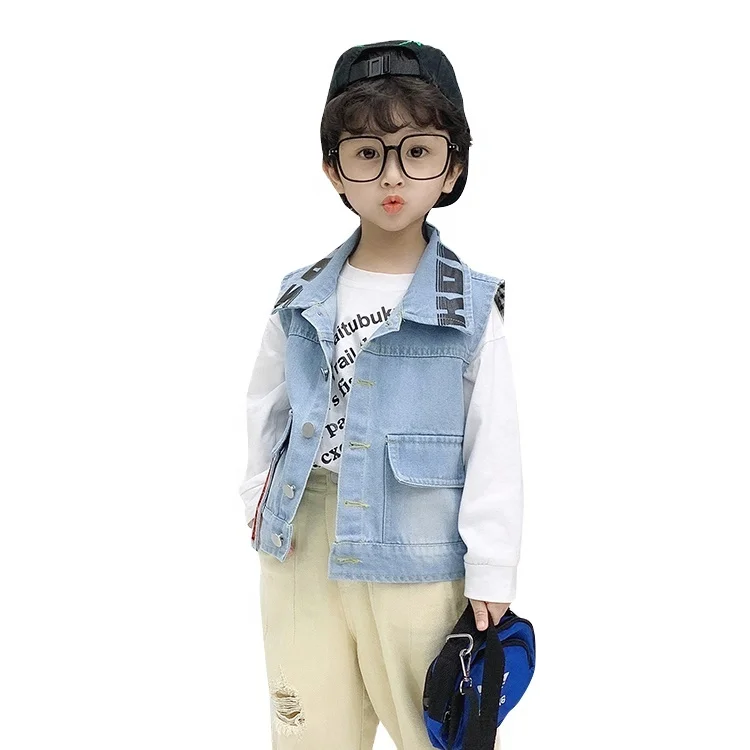
Fashion autumn winter kids denim vest outwear children boys denim cowboy waistcoat 